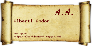 Alberti Andor névjegykártya